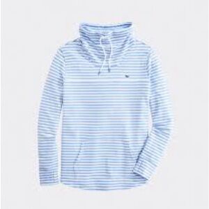 Women Vineyard Vines Fleece Funnel Neck tunic sweatshirt XL